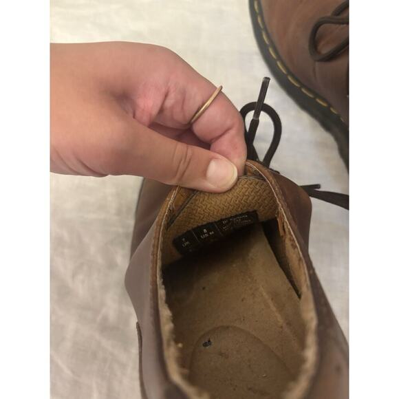 Dr. Martens 3B42 Brown Leather Platform Wingtip Oxford Creepers Women’s Size 8 - Picture 6 of 8